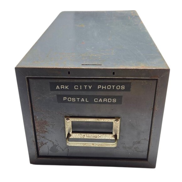 Vintage Metal Industrial Card File Drawer Postcard Photo Storage Steelmaster - Picture 2 of 16